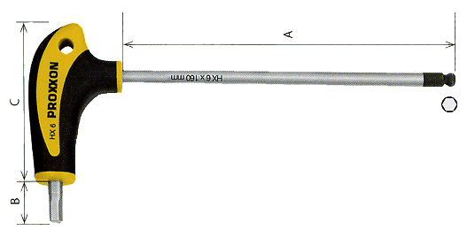 Отвертка с L-образной рукоятью шестигранник HEX 8 x 200